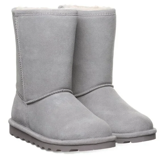 $85 BEARPAW 🐾 Elle Short Suede Wool Boots | Grey Fog | 8 - Picture 8 of 15